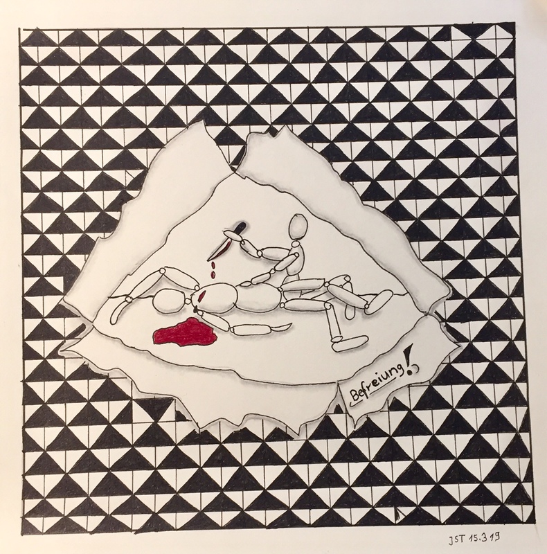15.03.2019 - Zentangle Gewaltdarstellung