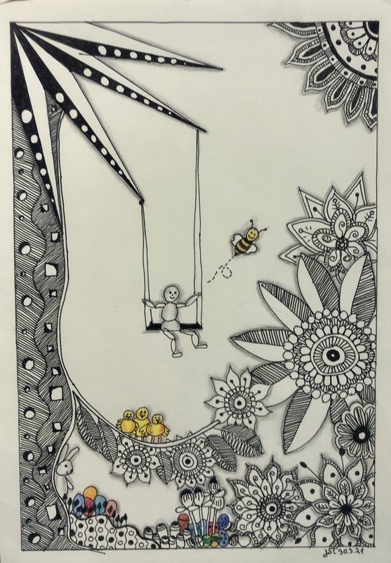 30.03.2021 - Zentangle Osterbild