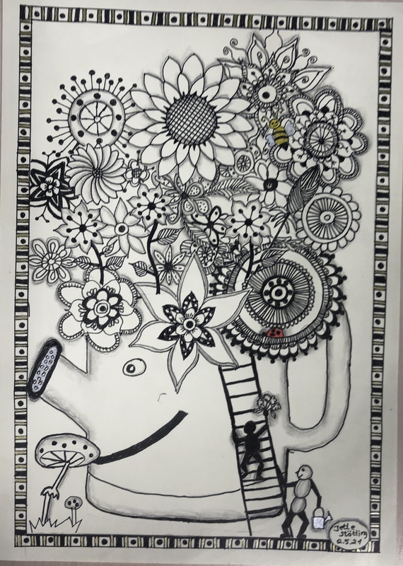 12.05.2021 - Zentangle Blumengiesskanne