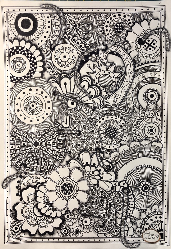 13.06.2021 - Zentangle Blumenbild