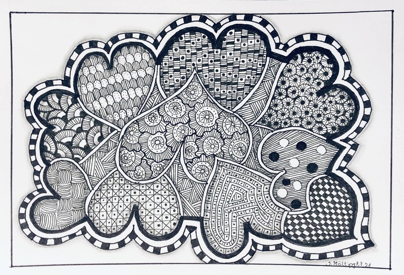 07.07.2021 - Zentangle Herzen