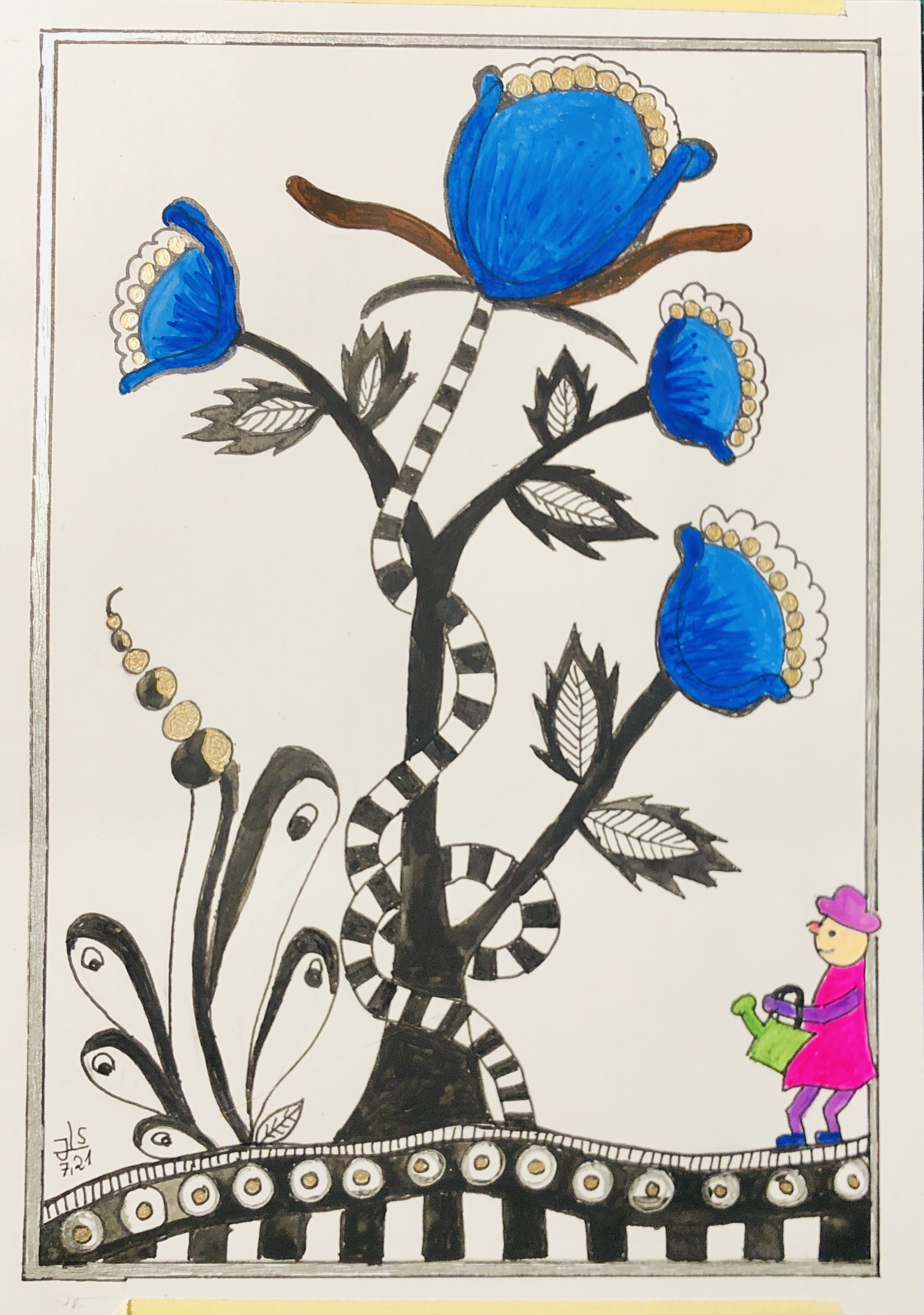 18.07.2021 Zentangle Postkarte DinA 5