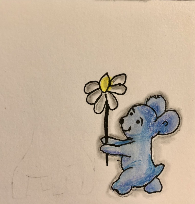 29.07.2021 - Zentangle Maus mit Blumen