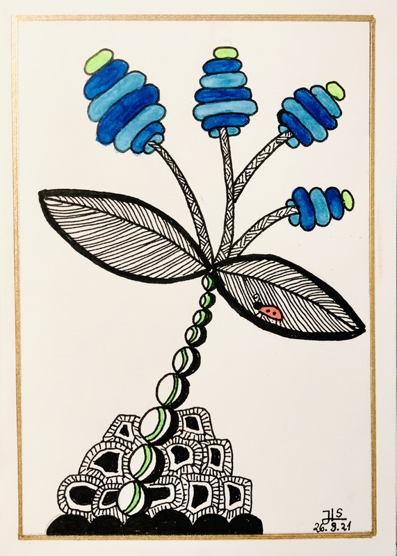 26.09.2021 - Zentangle Zentangle Karte Blumen
