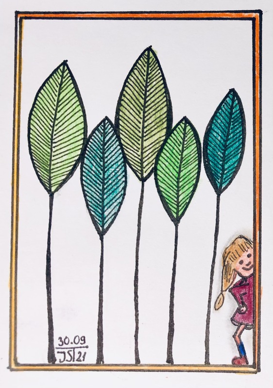 29.09.2021 - Zentangle Karte Blumen