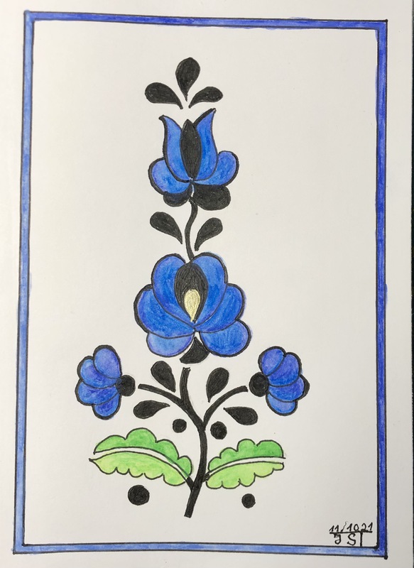 11.10.2021 - Zentangle Karte Blumen