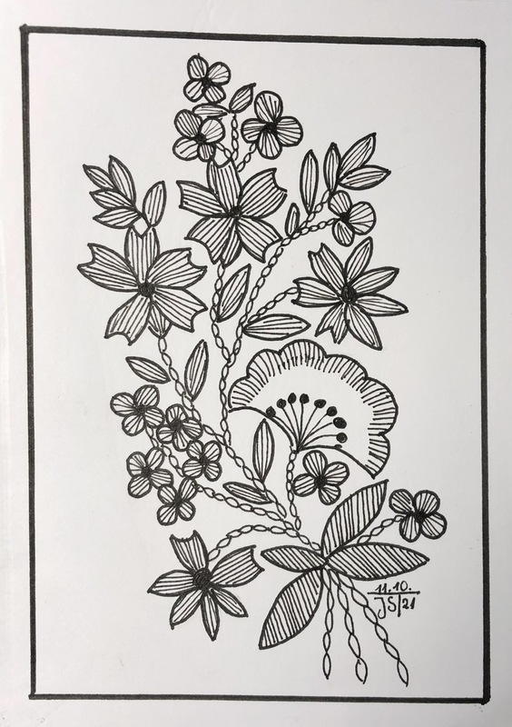 11.10.2021 - Zentangle Karte Blumen