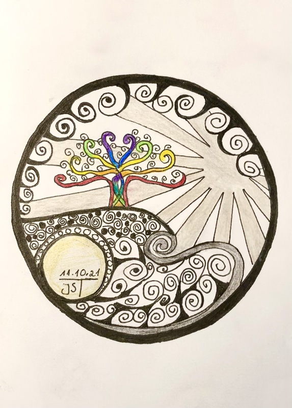 12.10.2021 - Zentangle Karte mit einem Baum