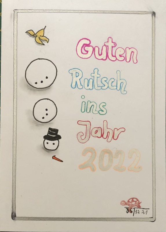 24.12.2021 - Zentangle Winter Postkarte