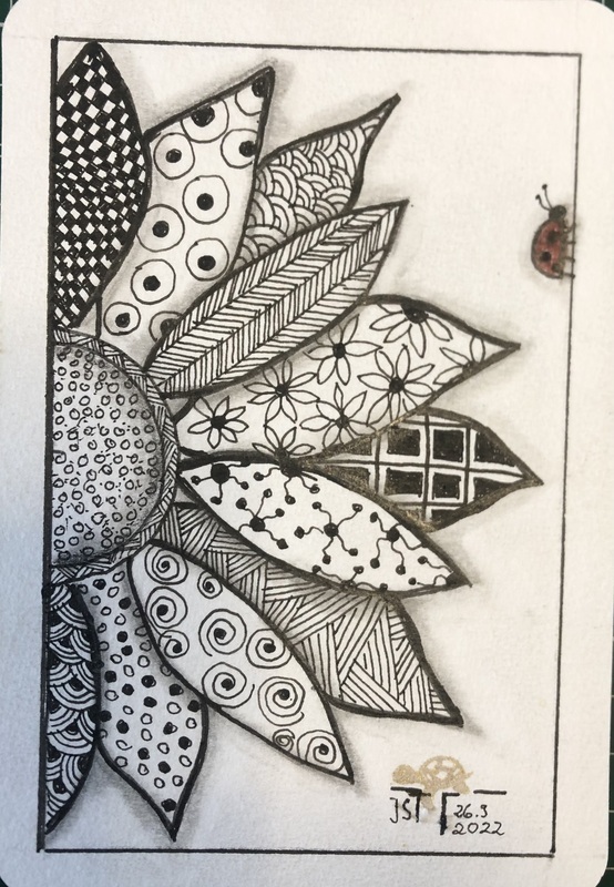 26.12.2021 - Zentangle Winter Postkarte