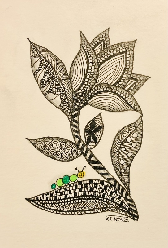 29.09.2022 - Jette Stölting - Zentangle Postkarte