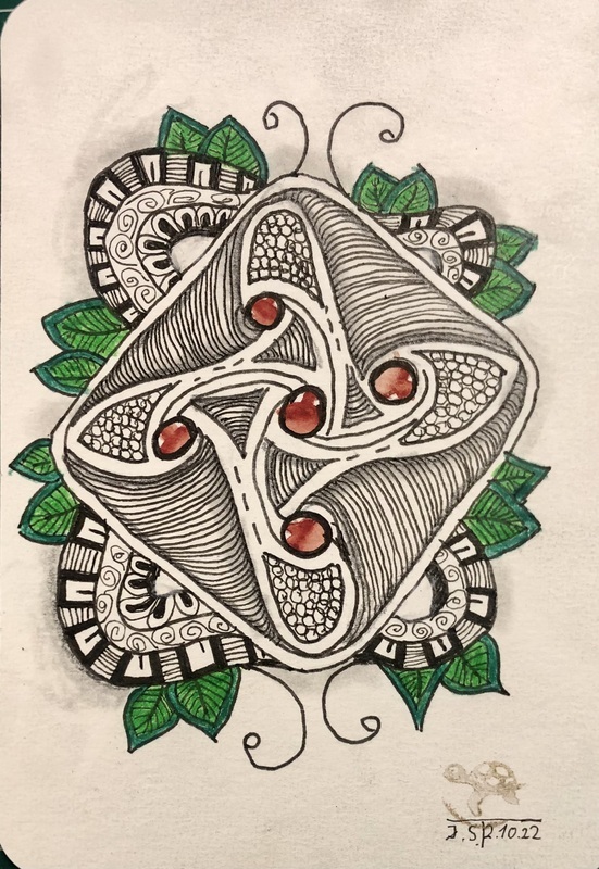 02.10.2022 - Zentangle Postkarte DinA 6