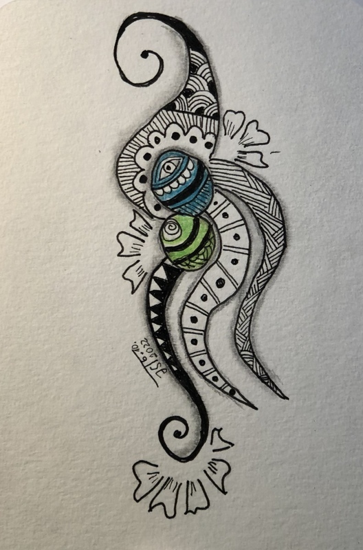 08.10.2022 - Zentangle Postkarte