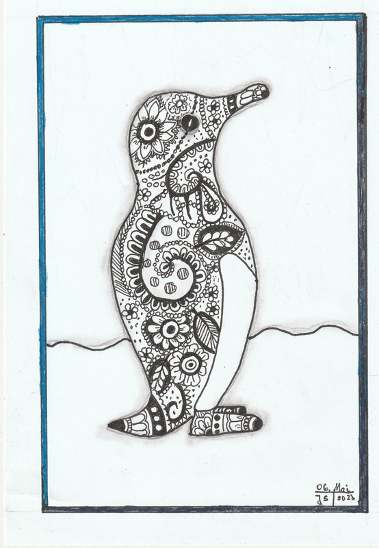 07.05.2023 - Jette Stölting - Zentangle Pinguin