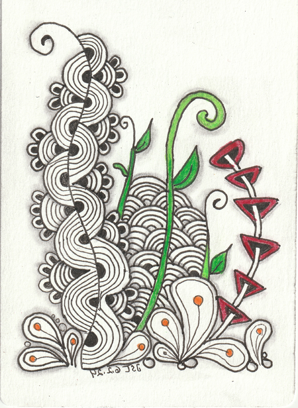 06.02.2024 - Jette Stölting - Zentangle Blumen / Schmetterling