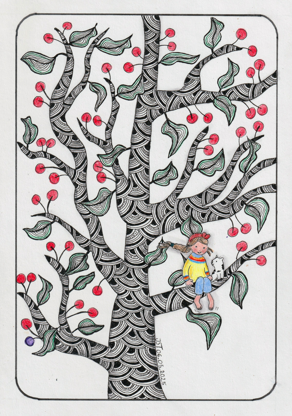 06.05.2025 - Jette Stölting - Zentangle Baum mit Kind